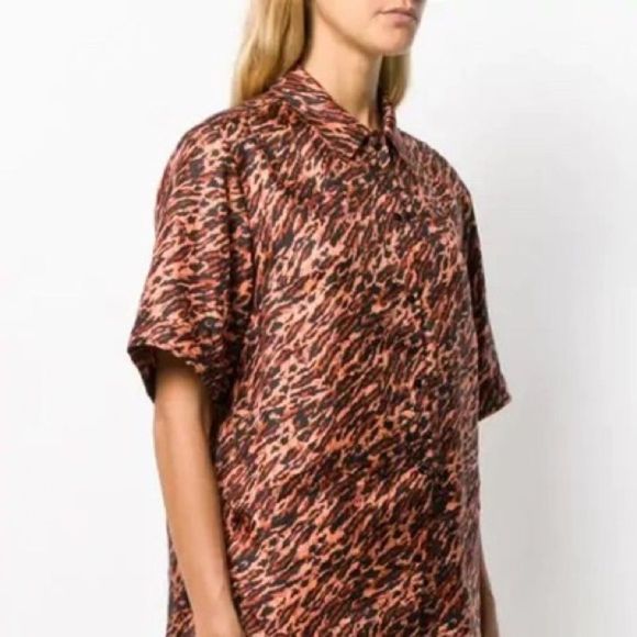 SANDRO EVIE ANIMAL PRINT SILK SHIRT - Picture 4 of 13